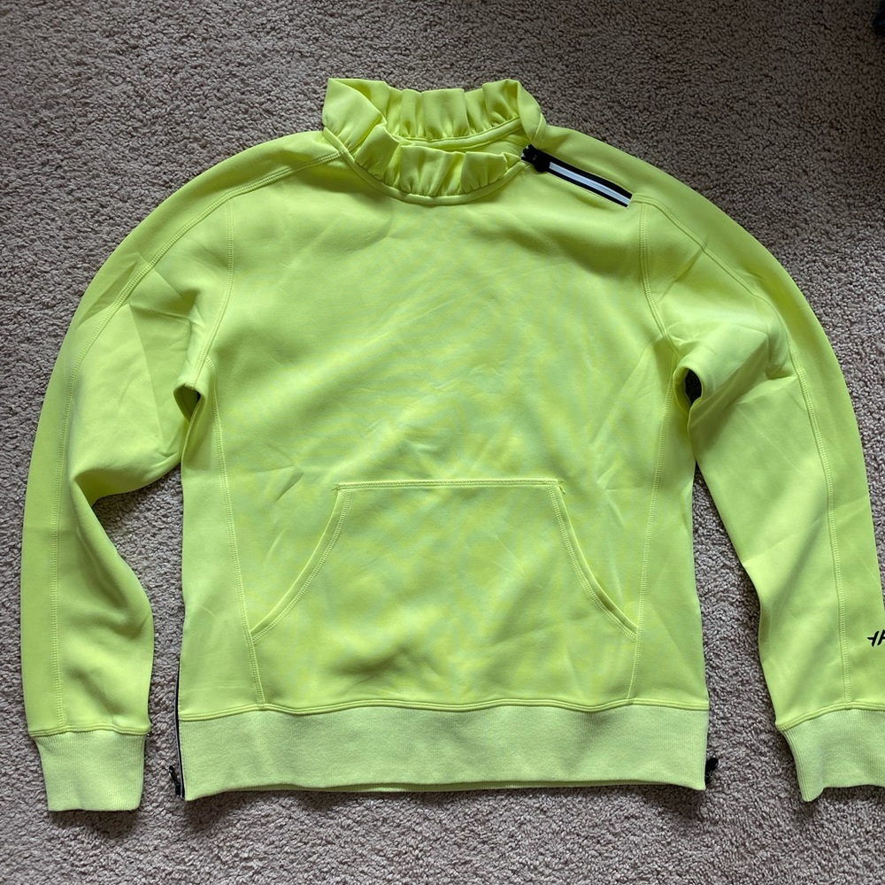 Tail Activewear ruffle zip neck pullover. Size M